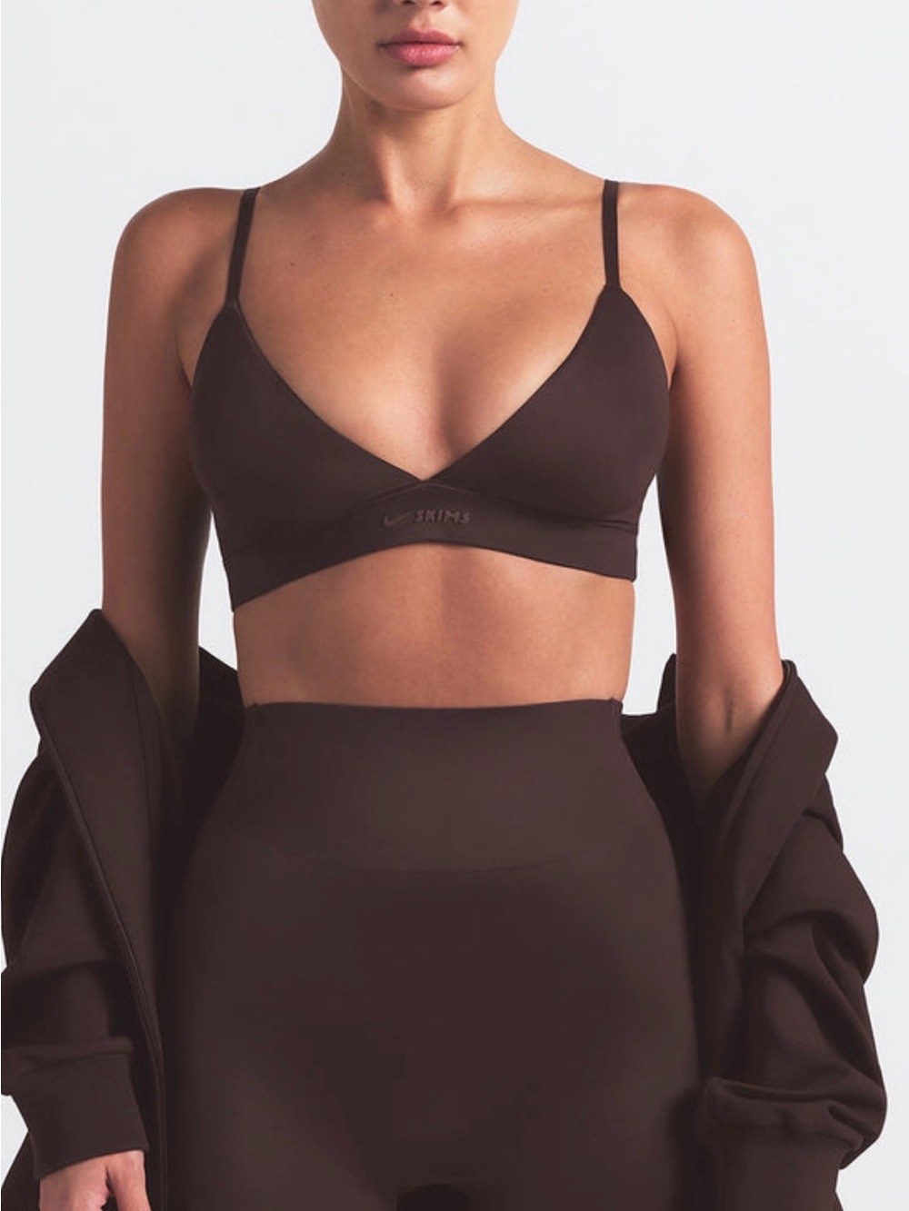 NWT NIKE SKIMS Chocolate Wireless Triangle Bralette